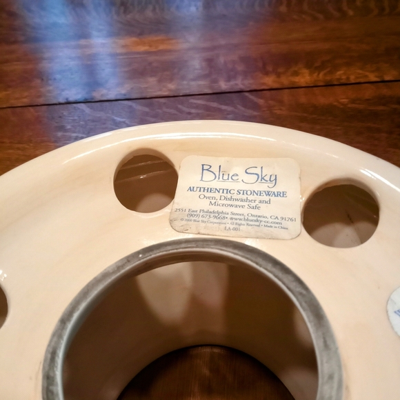 Blue Sky Authentic Stoneware Candle Holder Cottagecore Country Decor - Picture 6 of 7